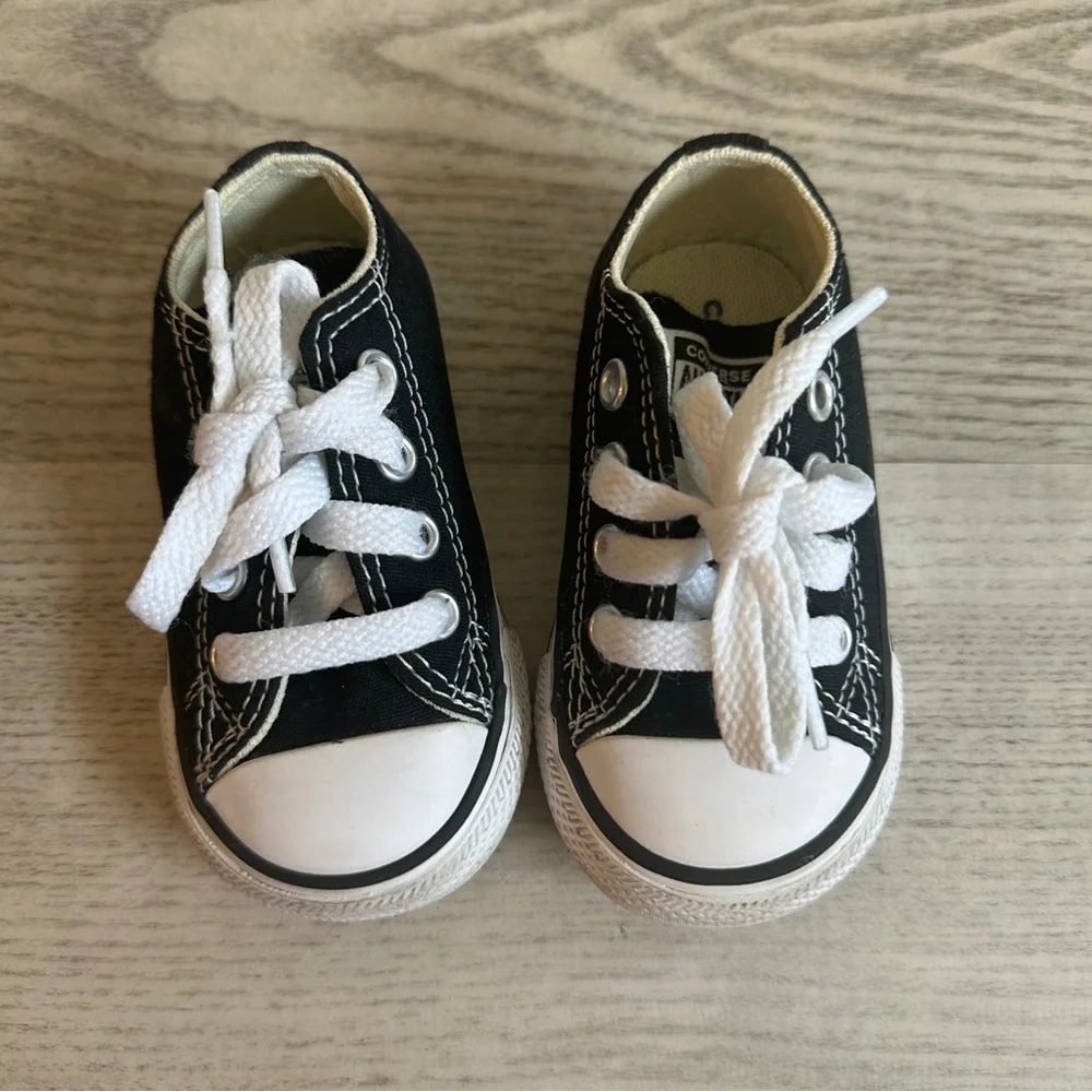 Converse Infant Baby Black and White Sneakers 4